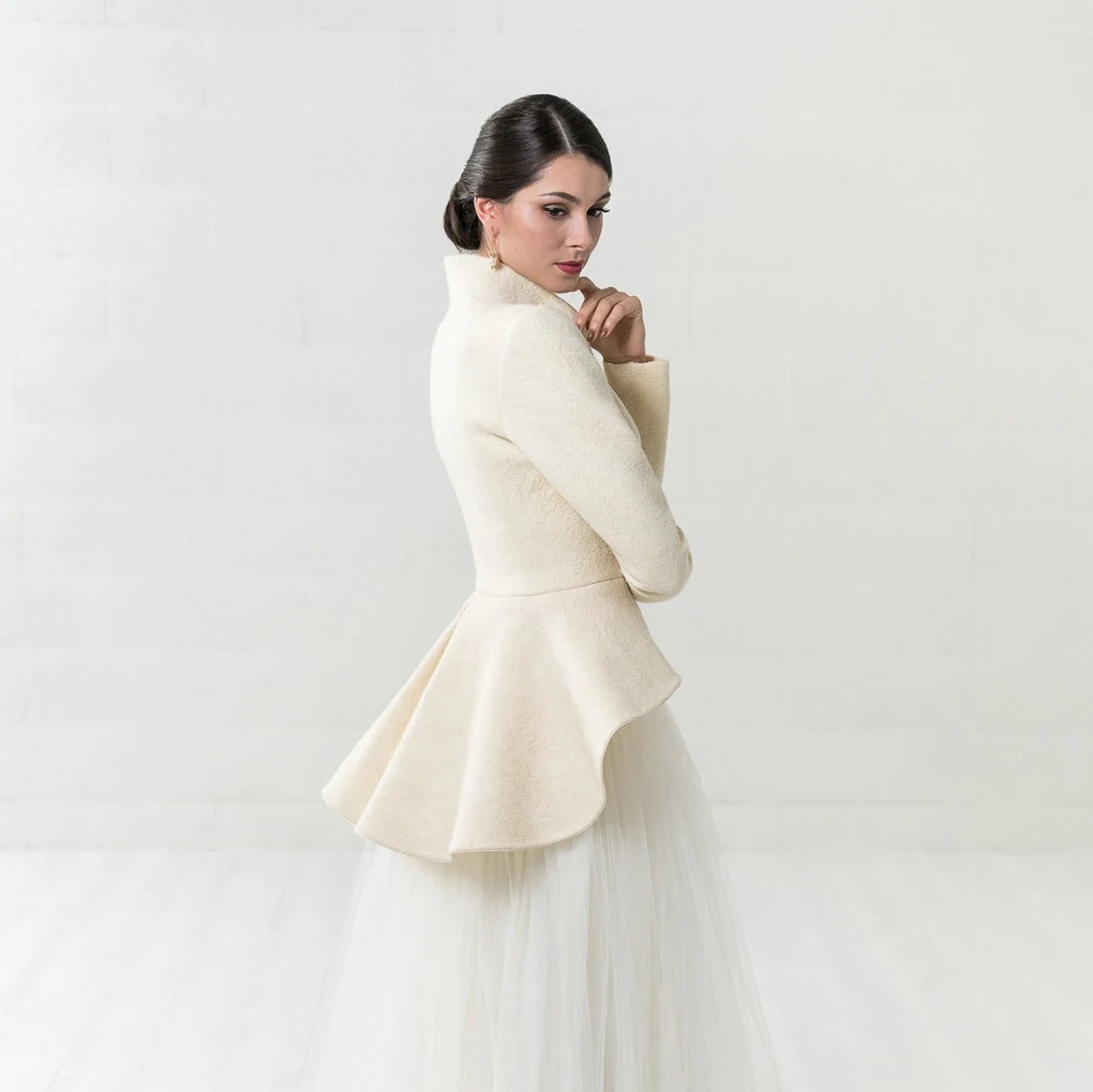 Bridal coat felted wedding coat
